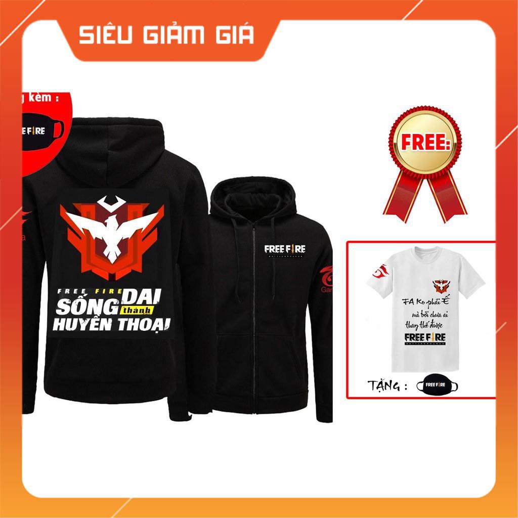 Mua áo khoác FREE FIRE tặng kèm áo phông + bịt mặt FREE FIRE đẹp siêu ngầu giá rẻ nhất