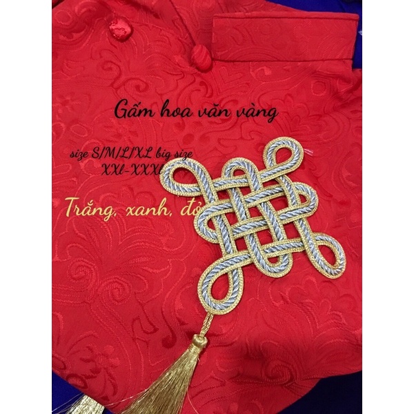 Áo dài nam hoa văn ngọc bội Tết form vest cao cấp đẹp