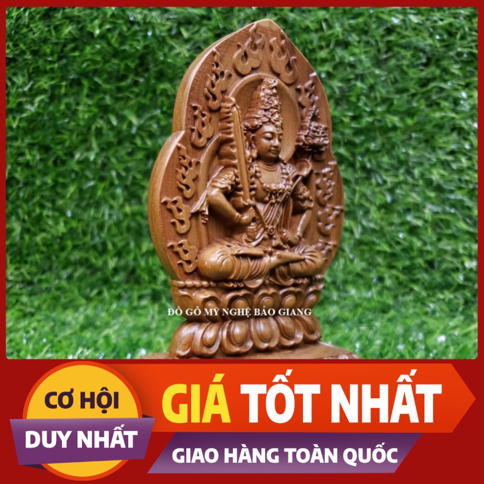 ((GIÁ GỐC )) Tượng  phật Hư Không Tạng Bồ Tát bằng gỗ bach xanh - Tuổi Sửu tuổi Dần  -TẶNG 1 VÒNG ĐEO TAY