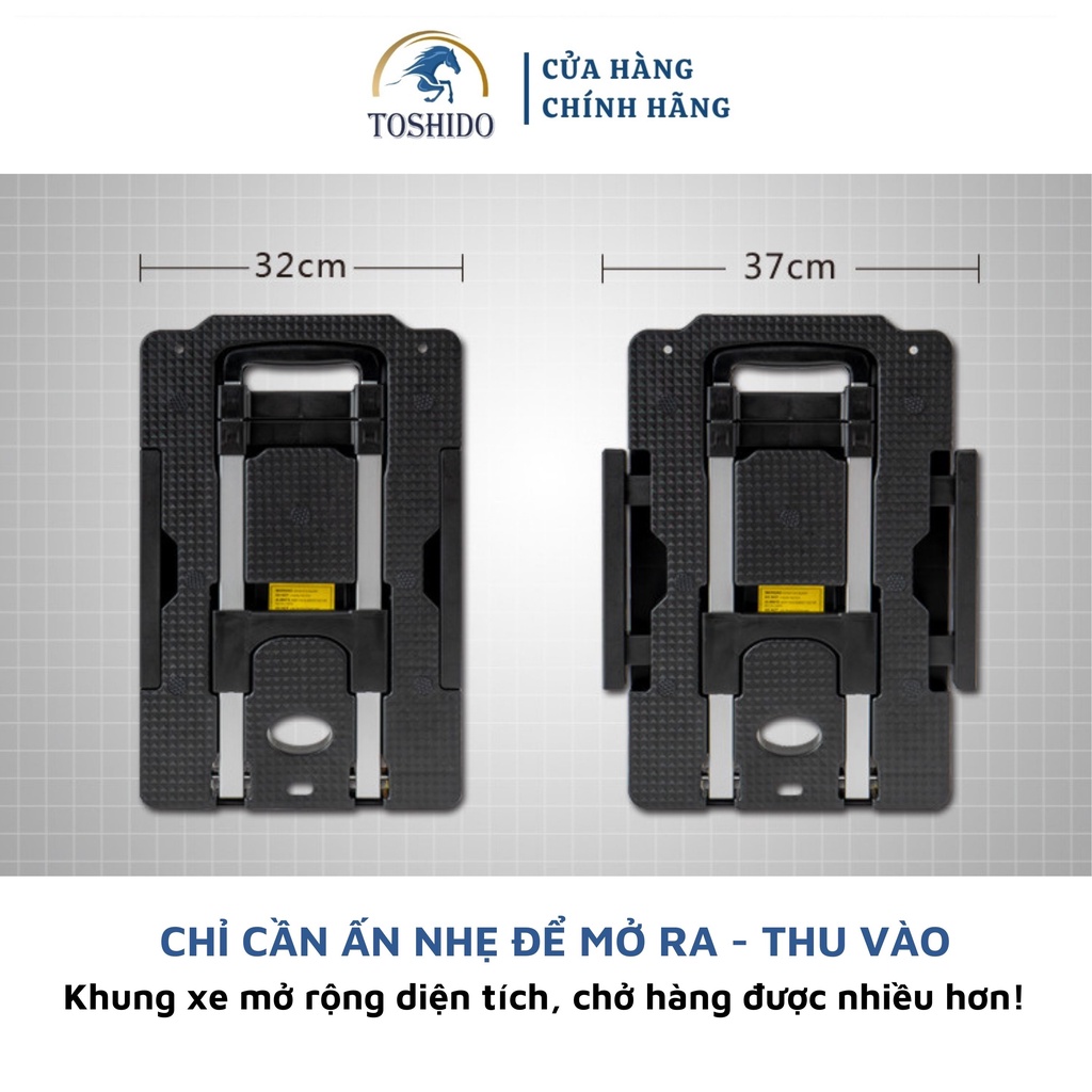 (Tặng dây) Xe đẩy hàng, kéo hàng đa năng 5 bánh gấp gọn tải trọng 125kg, xe chở hành lí gấp gọn