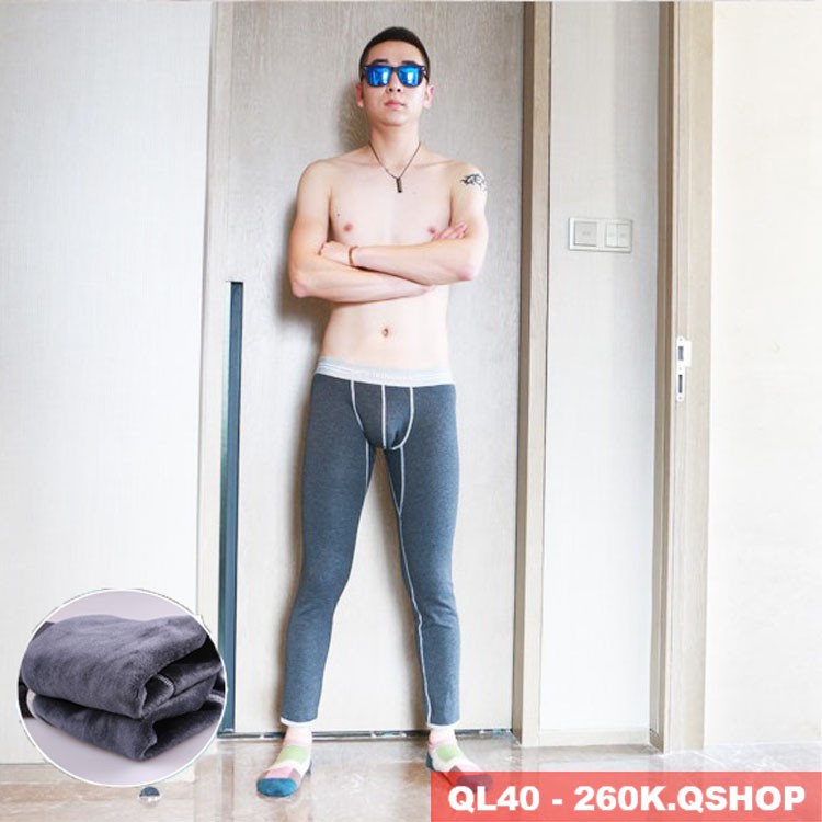 Quần giữ nhiệt, quần giữ ấm nam loại dày có lớp lông mịn QL40