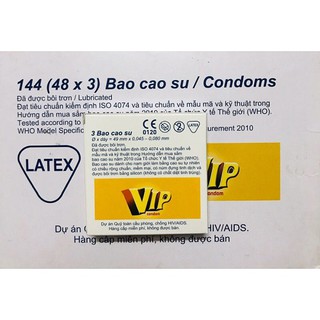 Bộ 4 hộp bao Cao Su Vip Plus Hộp 4x3 cái