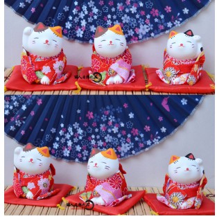 Mèo KIMONO mini - trang trí trưng bày may mắn
