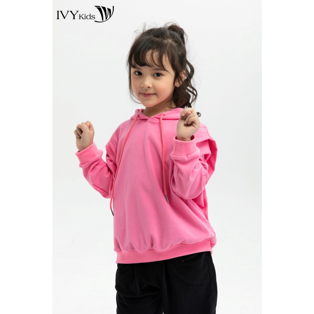 [NHẬP WABRTL5 GIẢM 10% TỐI ĐA 50K ĐH 250K ]Áo hoodie trơn bé gái IVY moda MS 59G1126