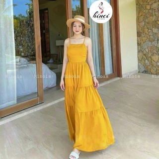 Đầm Maxi Hở Lưng - Váy Maxi Cổ Yếm Dáng Xòe Có Mút Ngực, Chất Liệu Kate Có Lót Mềm Mại Thích Hợp Đi Biển [255]