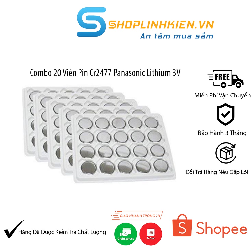 Combo 20 Viên Pin Cr2477 Panasonic Lithium 3V