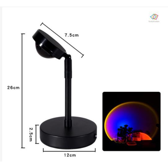 Đèn Led Màu Cầu Vồng Trang Trí Phòng Ngủ Tiktok phổ biến For INS background Sunset Projector Floor Lamp，đèn led chụp ảnh