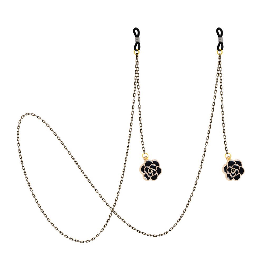 Dây Xích Kim Loại Màu Đen Gắn Kính Mát Thiết Kế Độc Đáo