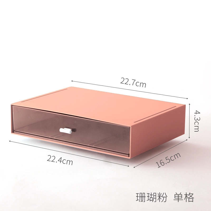 Stackable cosmetic plastic drawer box