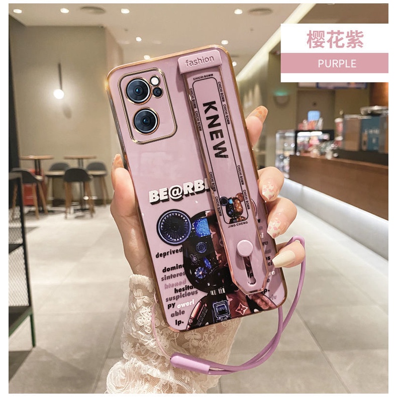 Ốp Điện Thoại Silicon Cơ Học Có Dây Đeo Cổ Tay Cho oppo RENO7Z A16 A96 A36 RENO7 REALME C15 C25 C12 RENO4F A93 4G