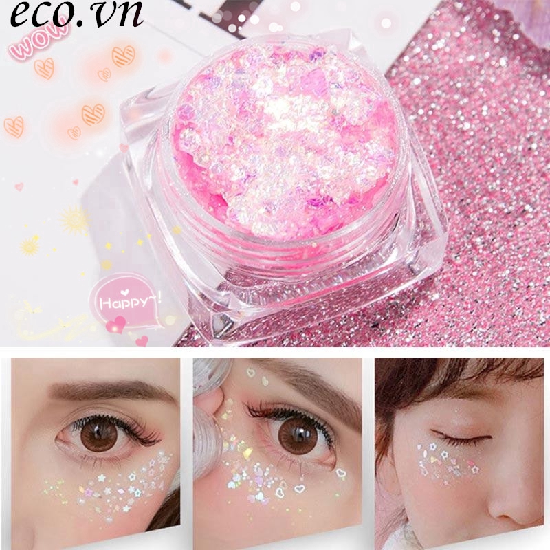 [Hàng mới về] Bột sequin lấp lấp tỏa ság tô điểm thêm cho lớp trang điểm nổi bật