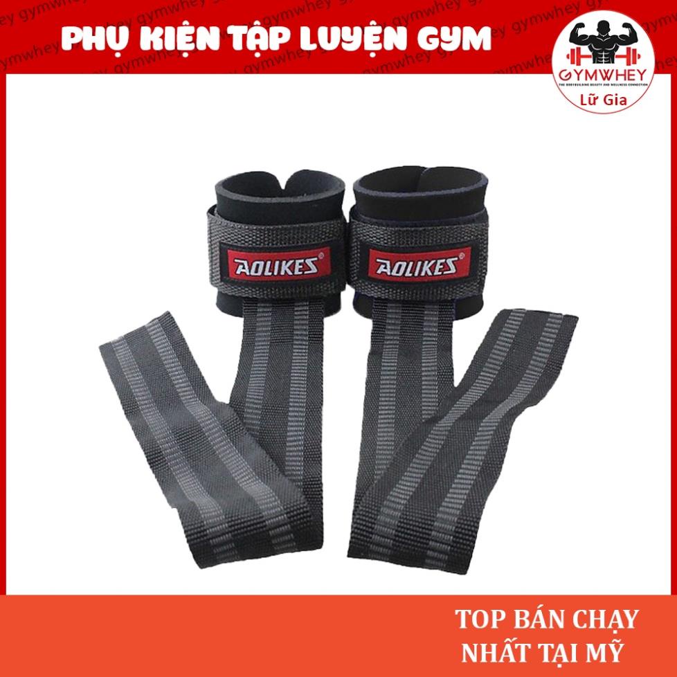 [GIÁ TỐT NHẤT] 2 chiếc Dây Kéo Lưng có điệm Kết Hợp Quấn Cổ Tay Aolikes phụ kiện Gym thể thao Aolikes 7638 TPBS