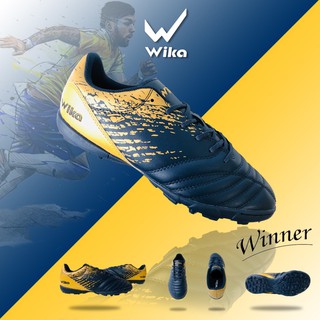 giày bóng đá Wika, tặng balo 10l, mẫu giày sân cỏ nhân tạo 2020, màu đen.