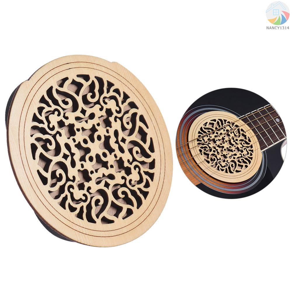 ♫Guitar Wooden Soundhole Sound Hole Cover Block Feedback Buffer Spruce Wood for EQ Acoustic Folk Guitars