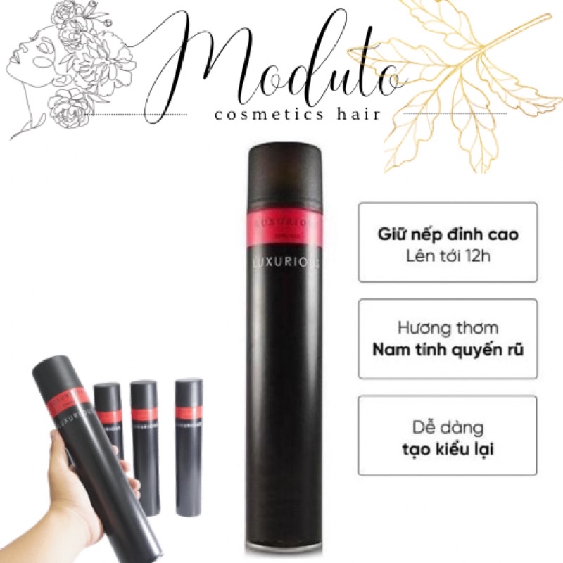 Gôm xịt tóc Freeship Keo xịt tóc giữ nếp cứng Dành Cho Nam & Nữ (10-14h) LUXURIOUS hàng Nhật - Keo giữ nếp tóc