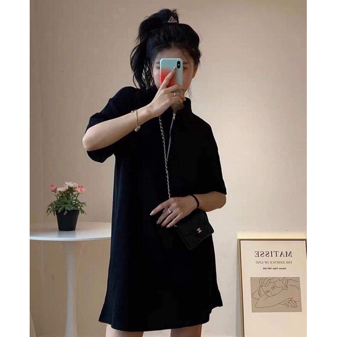 Đầm tiểu thư 🌸 Đầm cổ bẻ dáng suông tay lỡ khoá zip vintage chất tổ ong ba màu xanh hồng đen PHULA | BigBuy360 - bigbuy360.vn