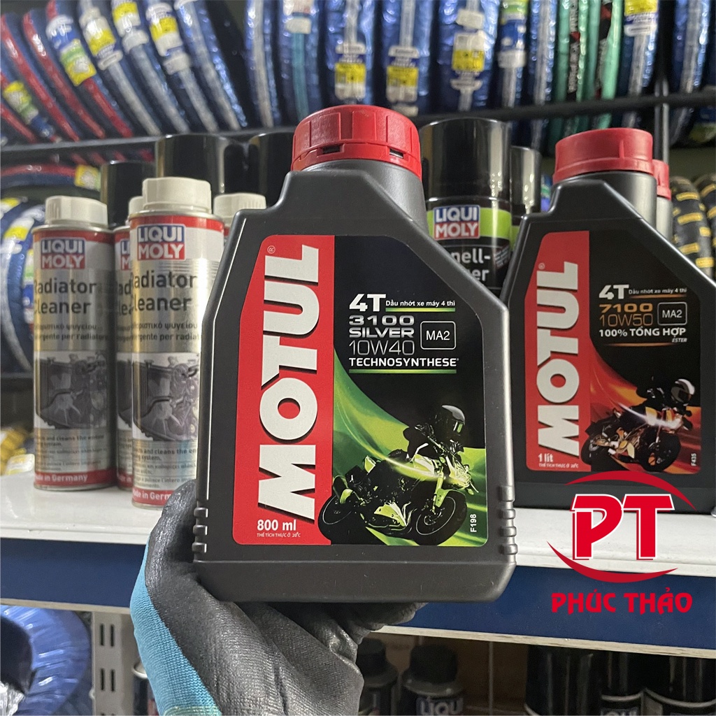 Nhớt Motul 3100 Silver 10W40 800ml - 1 Lít. Sử dụng cho xe số Exciter, Winner, Dream, Wave, Future, Jupiter, Sirius