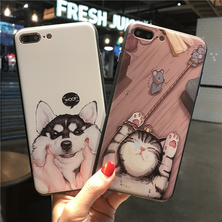 [ IPHONE ] Ốp Lưng Silicon Chó Mèo - D050 | BigBuy360 - bigbuy360.vn