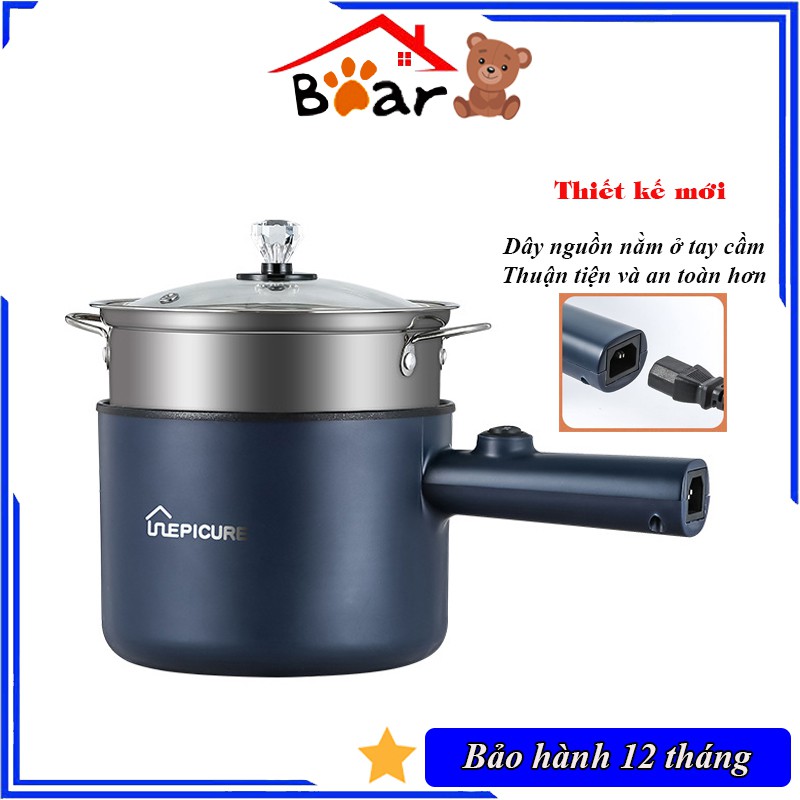 Chảo điện đa năng chống dính 2 tầng cao cấp, Chảo lẩu mini 6 mức nhiệt, chiên, rán, xào, nấu cơm...đều được -BH 12 tháng