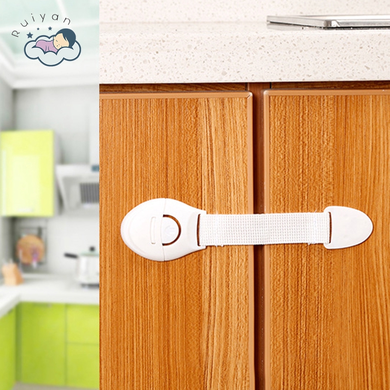 Khóa ngăn tủ bảo vệ an toàn cho bé bằng nhựa màu trơn
