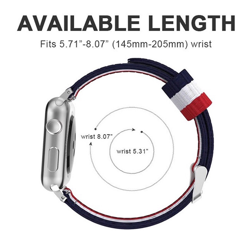 Duo Teng AppleWatch Stripe Band 38mm 42mm 40mm 44mm Nylon Woven Replacement Strap For iWatch Series Wristband Accessoriess