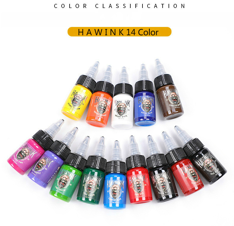 1/2 oz (15ml) Preferred professional tattoo Ink makeup paint, available in 14 body paint colors