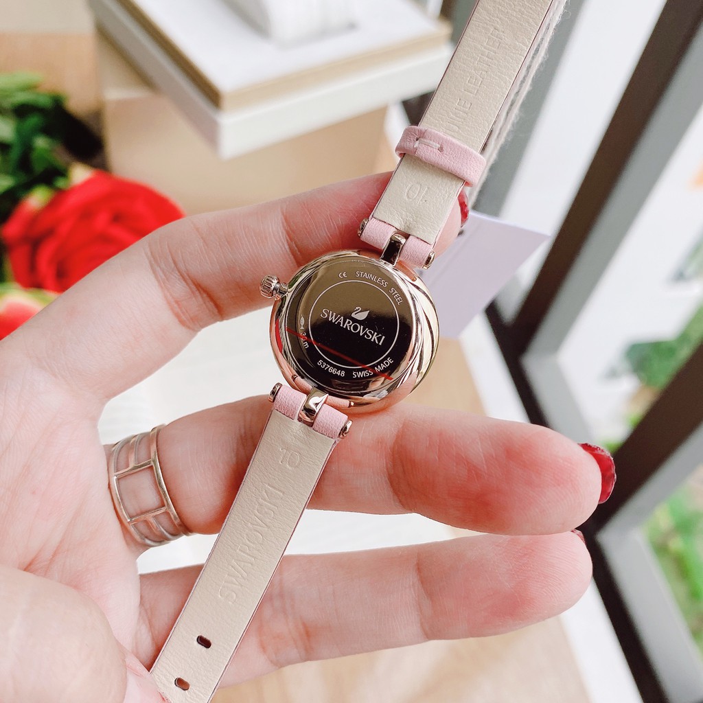 Đồng hồ nữ chính hãng Swarovski Aila Dressy Mini 5376648 - Máy Quartz pin - Kính cứng - Dây da hồng