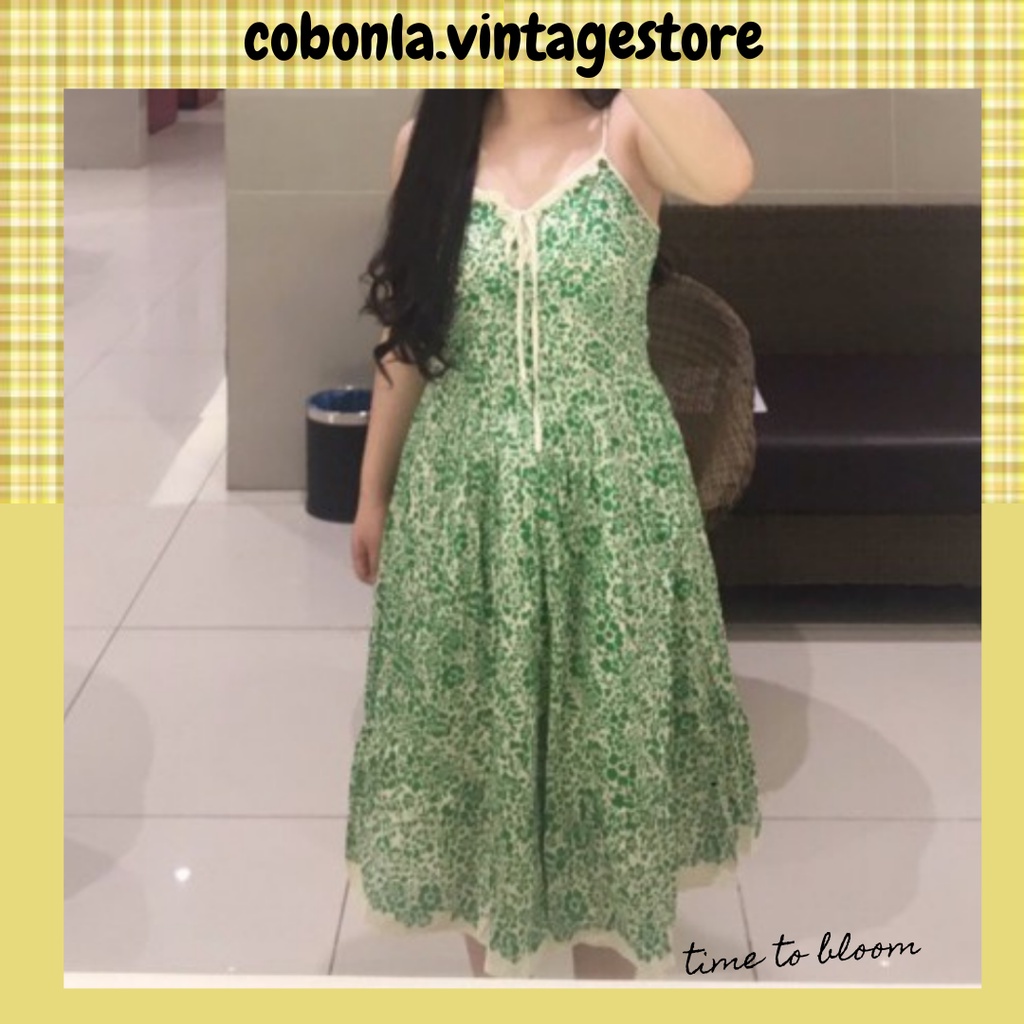 Đầm Hai Dây Hoa Nhí Vintage 2hand - BIGSIZE