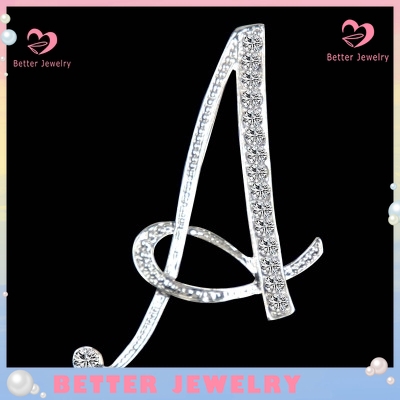 Fashion Brooch 26 English Alphabet Brooch Suit Brooch Diamond Brooches Popular Accessories