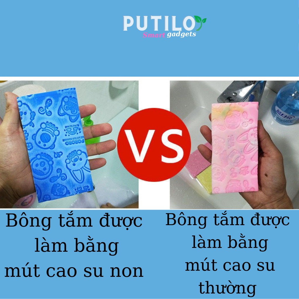 Mút kỳ ghét cho bé, miếng tẩy tế bào chết bông tắm bọt biển thích hợp với mọi làn da