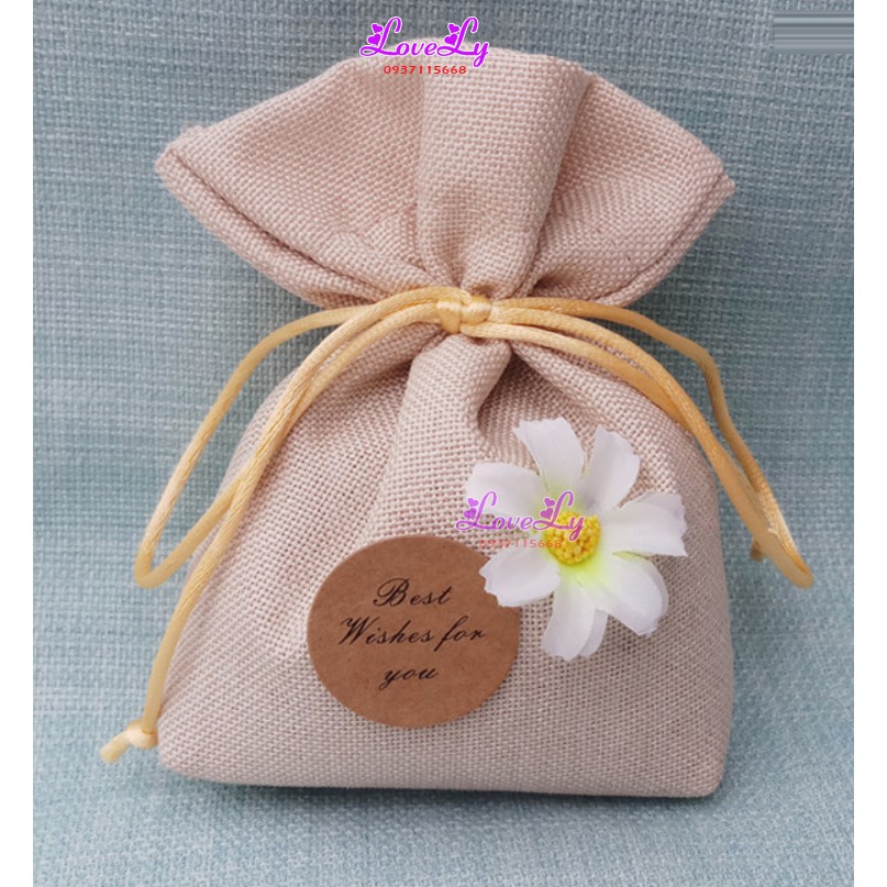 Túi thơm phòng hoa lavender oải hương thơm ngát trang trí chất liệu vải bố, vintage decor