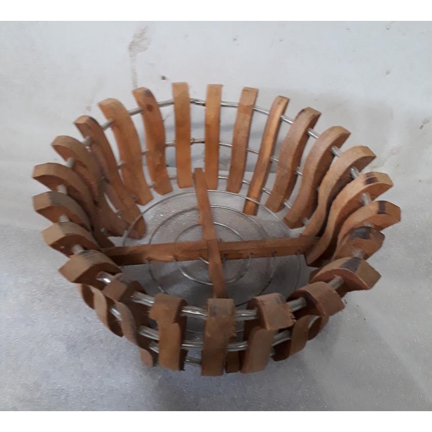 chậu gỗ nhãn bí f35, giỏ trồng lan bí gỗ f35