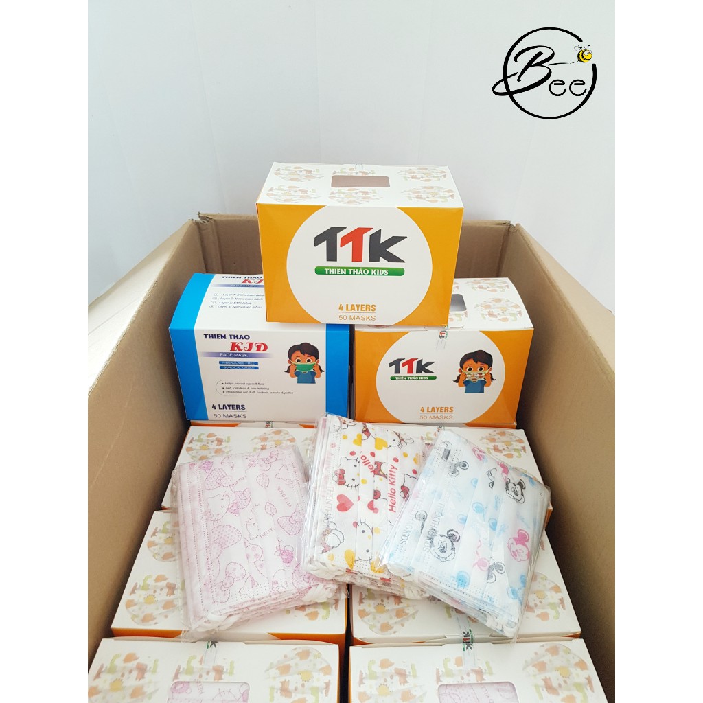 [Gói 10 cái] Khẩu trang y tế trẻ em Thiên Thảo 4 lớp, kháng khuẩn đủ chuẩn xuất Mỹ