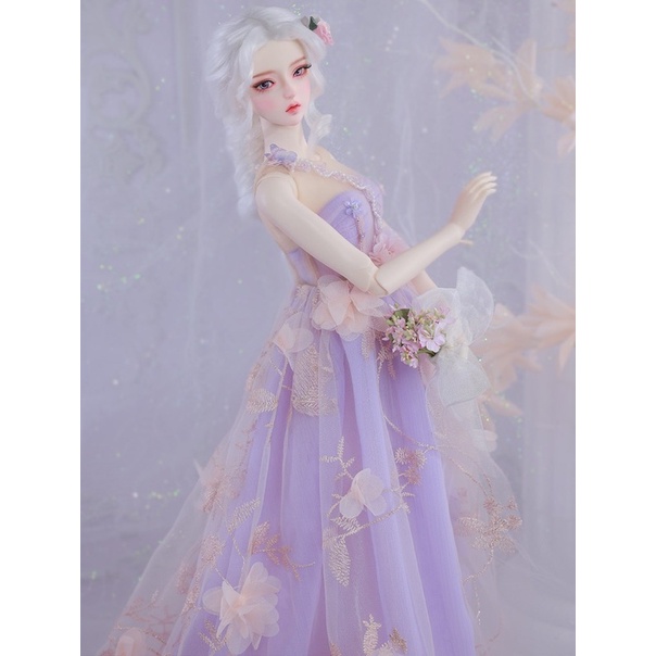 Cô nàng búp bê trưởng thành váy tím hoa cao 62cm