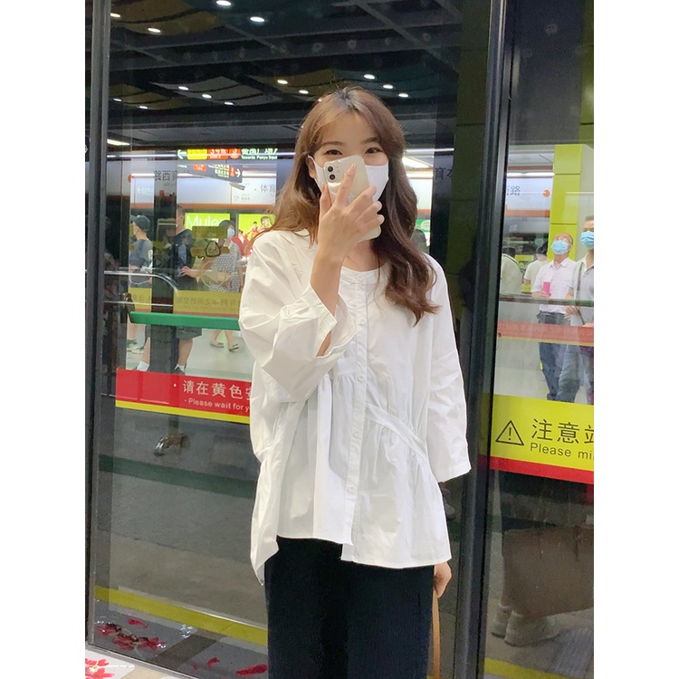 Áo Sơ Mi Trắng Dáng Rộng Thiết Kế Độc Đáo Thời Trang Mùa Hè Cá Tính Cho Nữ