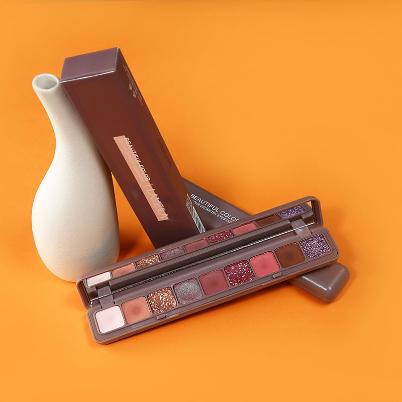 (Hàng Mới Về) Bảng Phấn Mắt Lameila 9 Màu Lấp Lánh Chống Thấm Nước trang điểm mắt mĩ phẩm nội địa trung thế giới skinfood | BigBuy360 - bigbuy360.vn