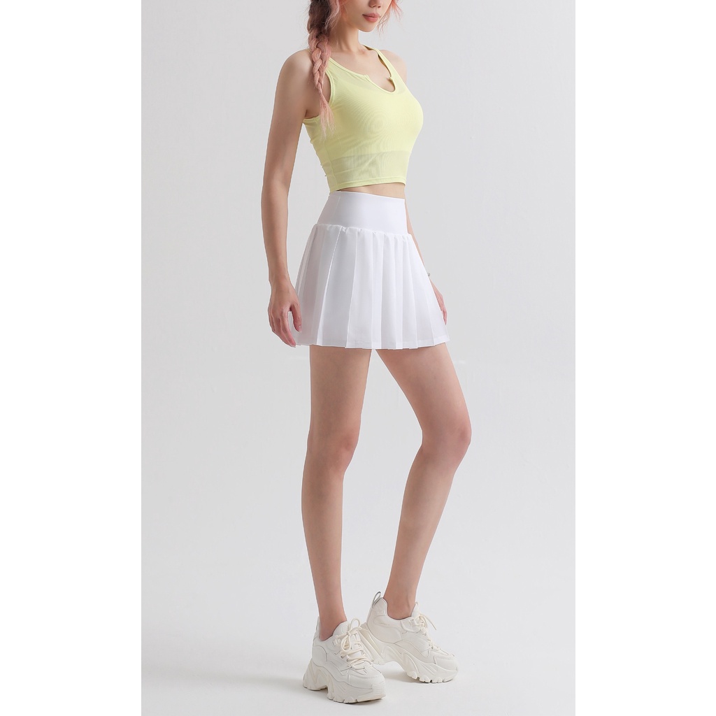 Set áo kiểu gân không có mút + chân váy HOPPE FUMENG thời trang tập yoga