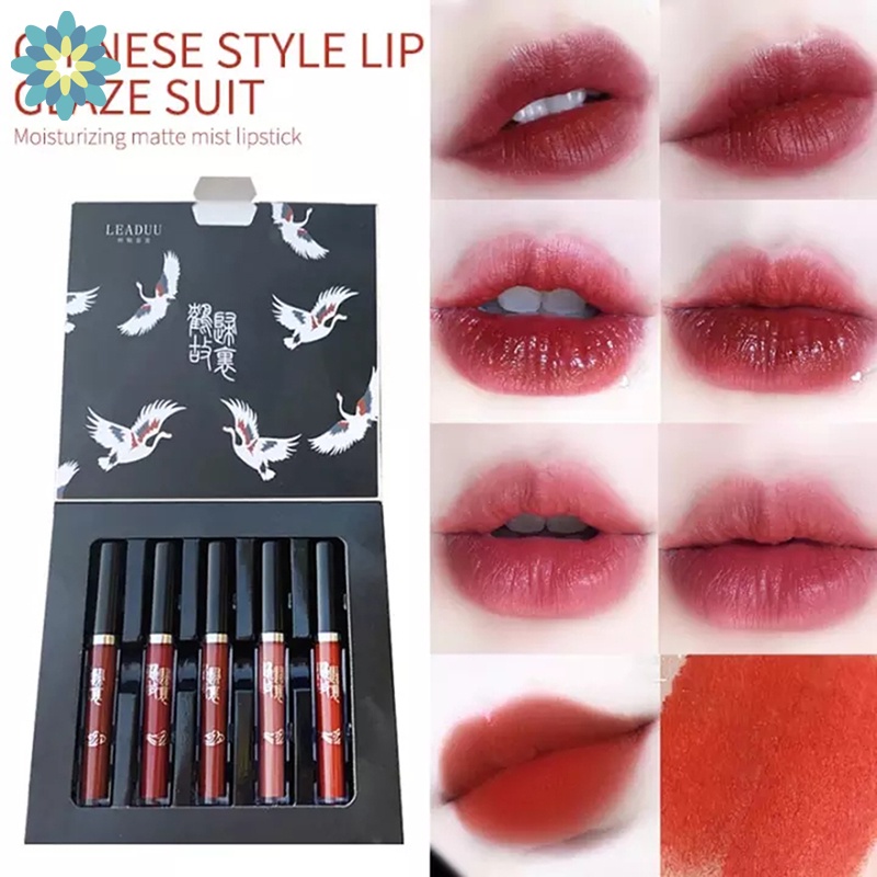 [Hàng mới về] Bộ 5 son môi dưỡng ẩm chống thấm nước và lâu trôi cao cấp