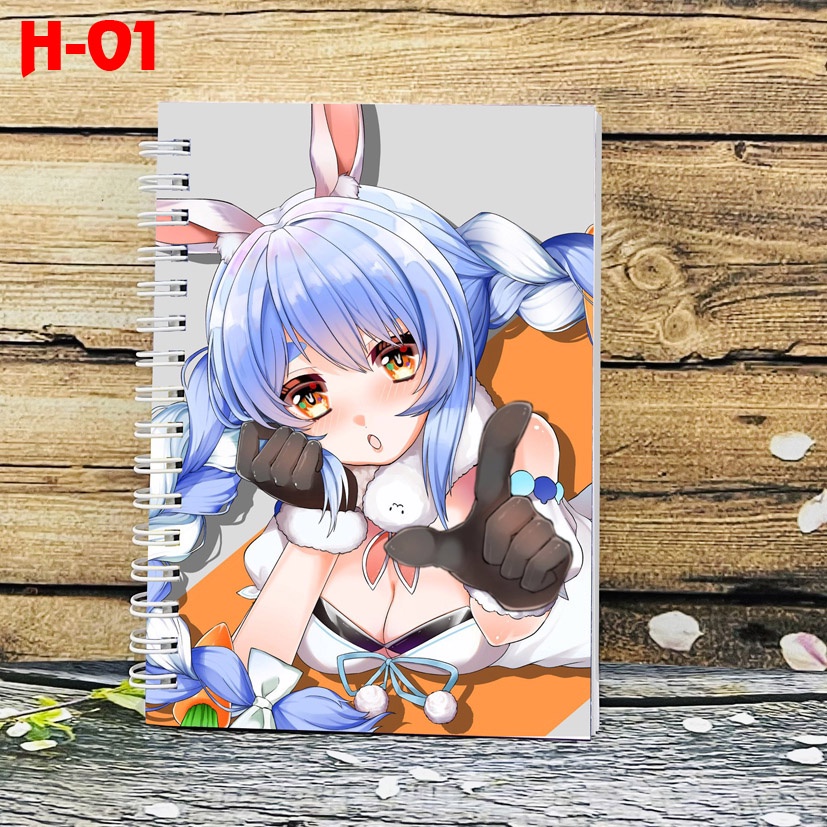 Sổ lò xo anime Hololive Gawr Gura - Usada Pekora(sổ 10x15cm, in hình 2 mặt khác nhau)