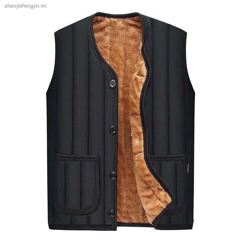 Áo gile cotton lót nhung dày dặn giữ ấm dành cho phụ nữ trung niên