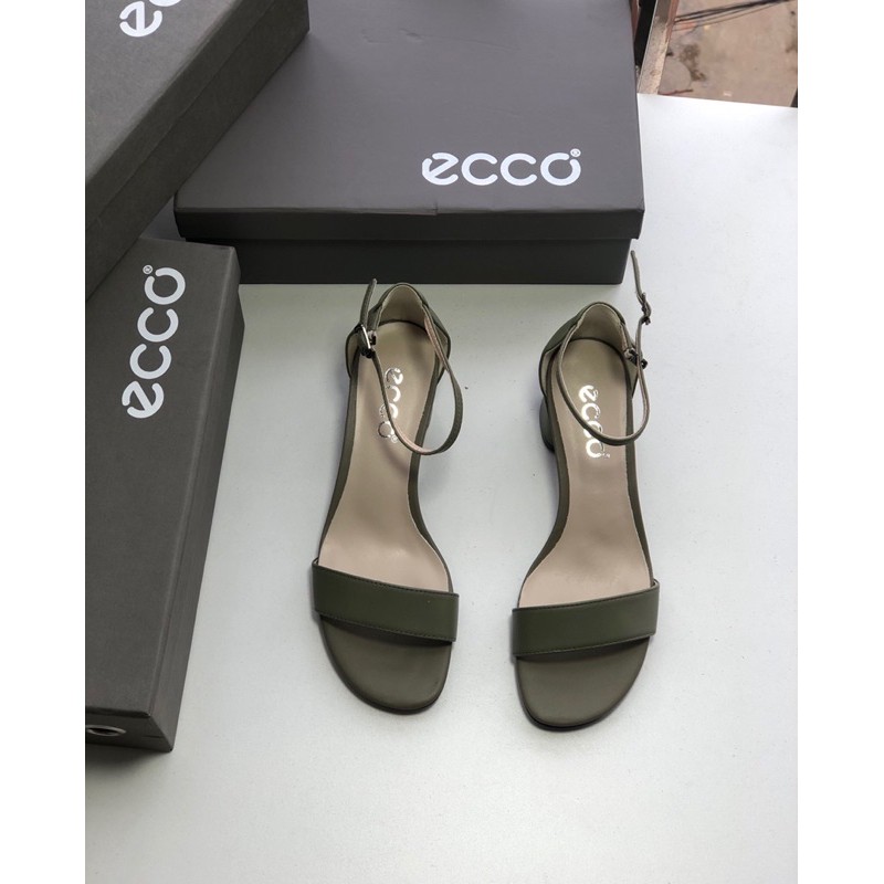 Sandal nữ cao gót thương hiệu Ecco da thật cao cấp màu sắc cơ bản dễ phối đồ