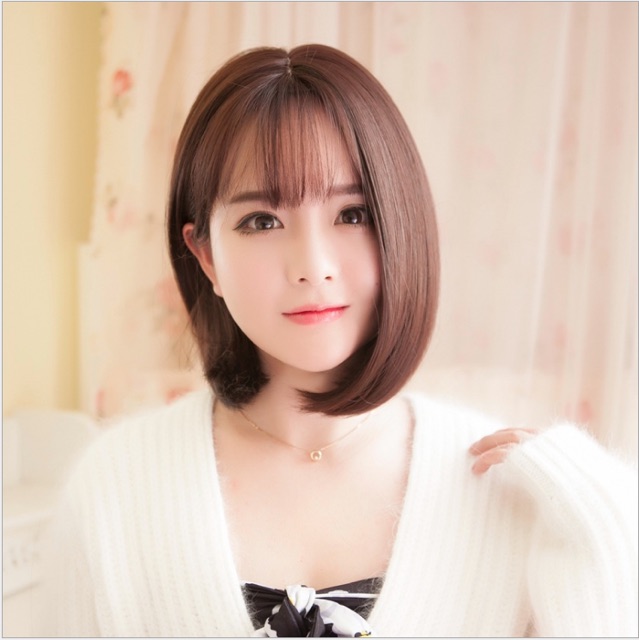 TẶNG LƯỚI TRÙMTóc giả nữ ngắn cúp Hàn Quốc cao cấp có da đầu - TG53