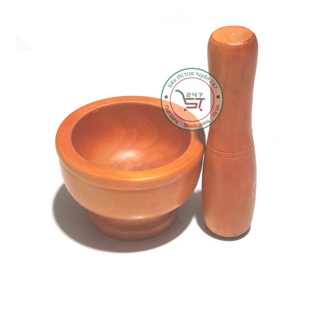 Bộ cối chày gỗ nhỏ đâm tiêu giã tỏi đa năng tiện dụng trong gia đình