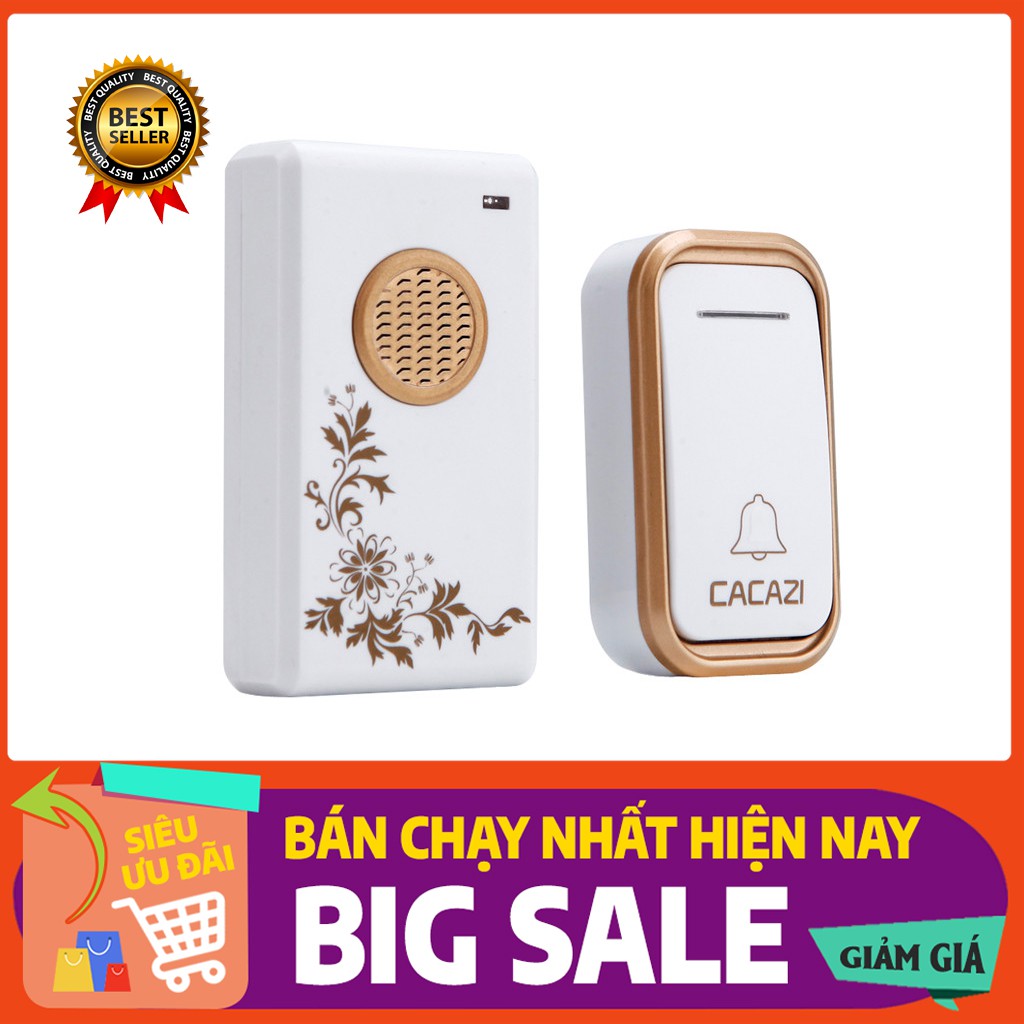 Chuông cửa không dây Cacazi V002F [ XẢ LỖ GIÁ SỈ ]  chuông bấm cửa báo khách, chống nước cực bền, bảo hành 9 tháng