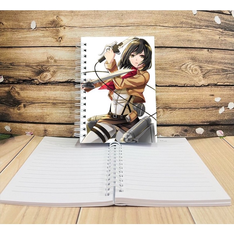 Sổ tay Mikasa Ackerman Attack on titan 200 trang in 2 mặt ảnh