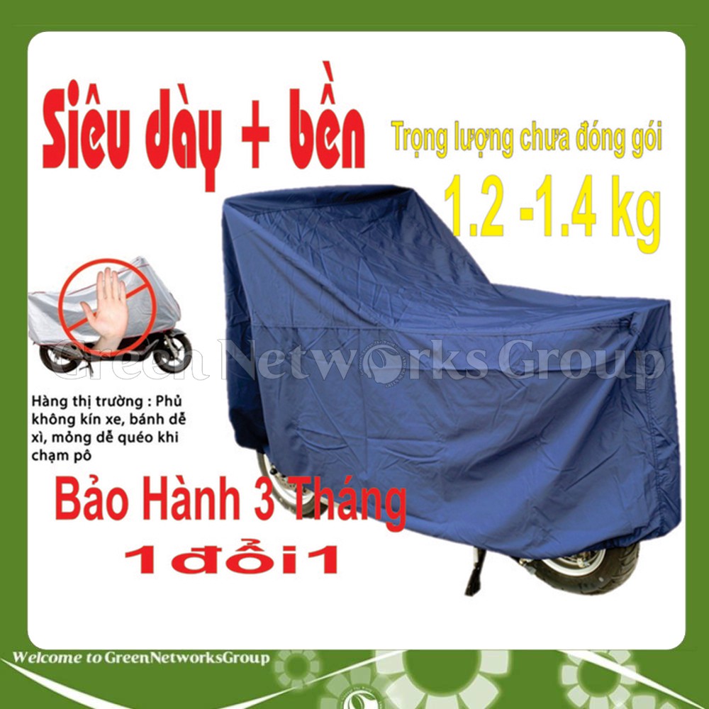 Bạt Phủ Xe Máy ,Áo Trùm Xe Máy Chất Lượng Tốt , Vải Dù Phủ PU , 1.2 - 1.4kg CHỐNG THẤM TUYÊT ĐỐI , BH 3 Tháng