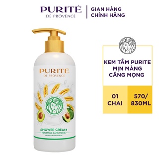 Kem Tắm Purite Dưỡng Da Mịn Màng Căng Mọng Từ Yến Mạch & Chiết Xuất Bơ 570ml/830ml