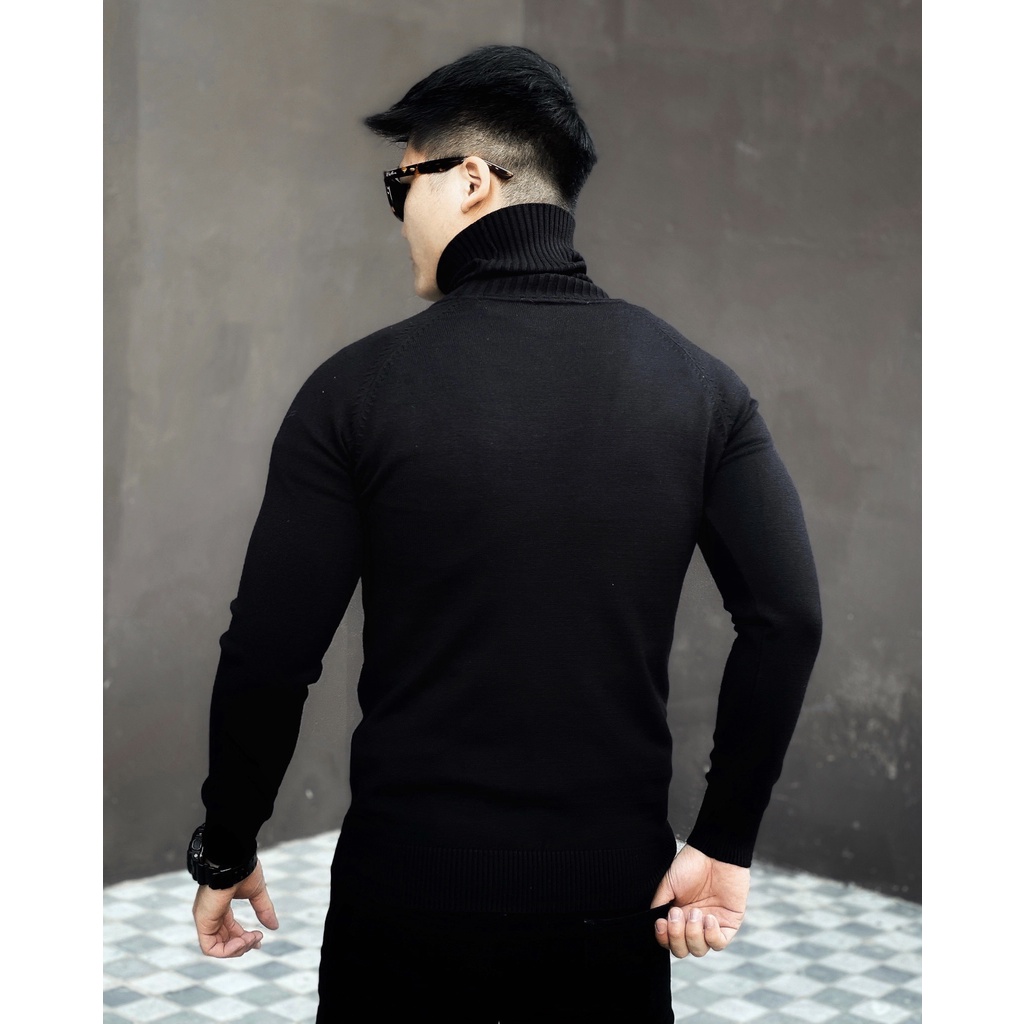 Áo Len cổ cao sợi len bản nhỏ form slimfit, tôn dáng người mặc