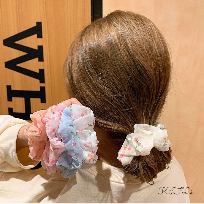 Dây Buộc Tóc Co Dãn Họa Tiết Hoa Thời Trang Cho Nữ Kifli