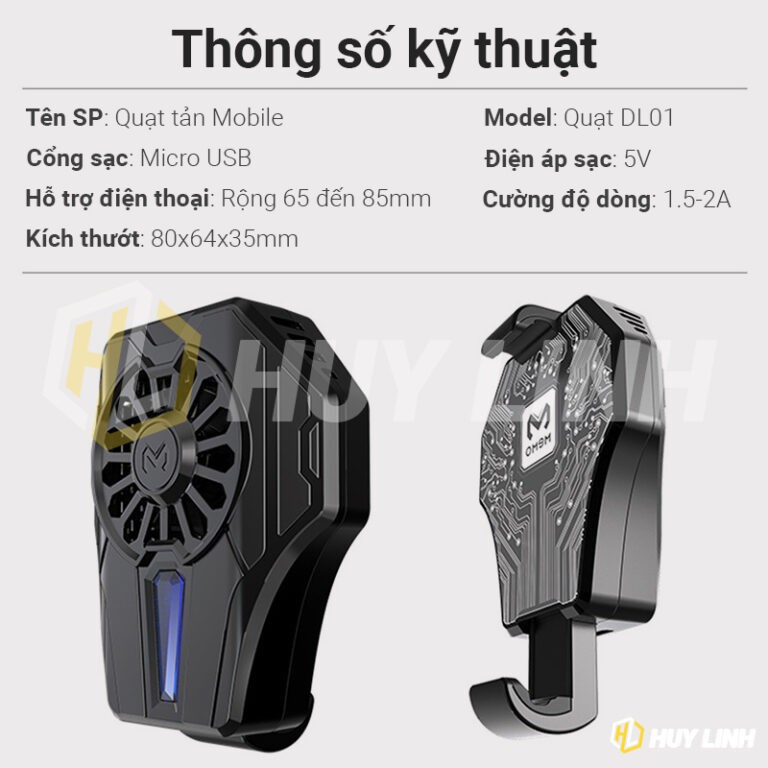 Quạt tản nhiệt Memo DL01/Cooling Gaming siêu mát cho điện thoại